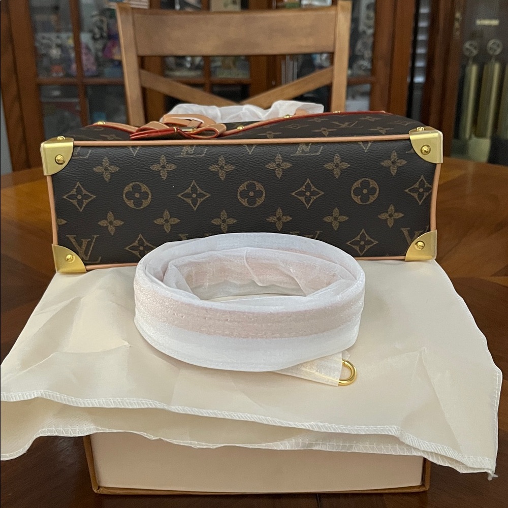 Source Unknown Brown Monogram Crossbody Satchel w… - image 6